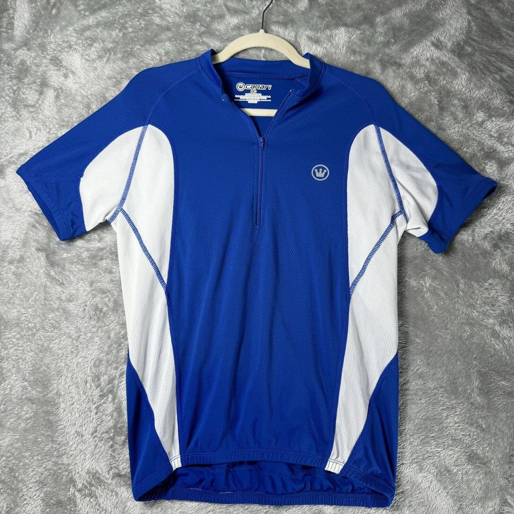 Canari Cycling Jersey Adult Medium Blue White Half Zip Bike‎ Mens